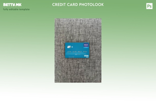 Модерен стил на Fiji BRED Bank за виза дебитна картичка photolook преден шаблон